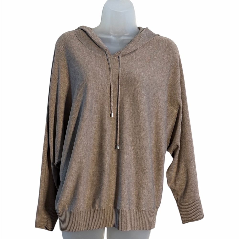 Cyrus Neutral Taupe Hooded Crewneck Sweater